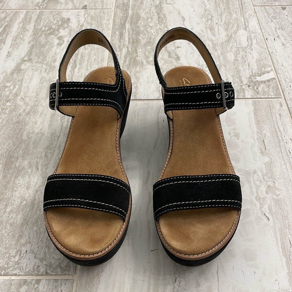 CLARKS Artisan Women’s Aisley Orchid Wedge Sandal Size 12M - Picture 6 of 9